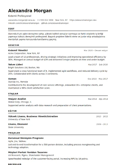 ATS Modern CV Şablonu