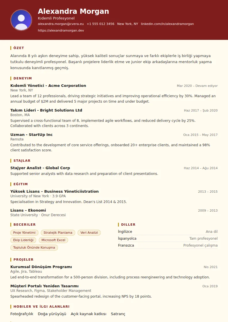 Attorney CV Şablonu