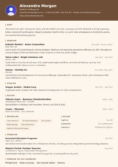 Barista CV Şablonu