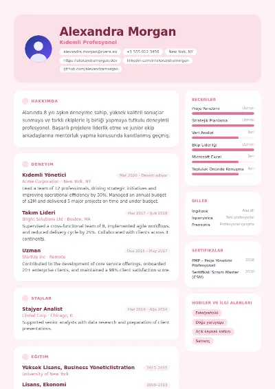 Bloom CV Şablonu