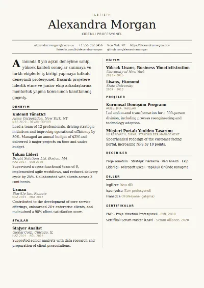 Broadsheet CV Şablonu