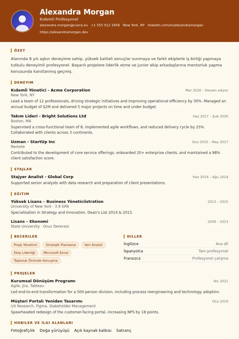Carpenter CV Şablonu