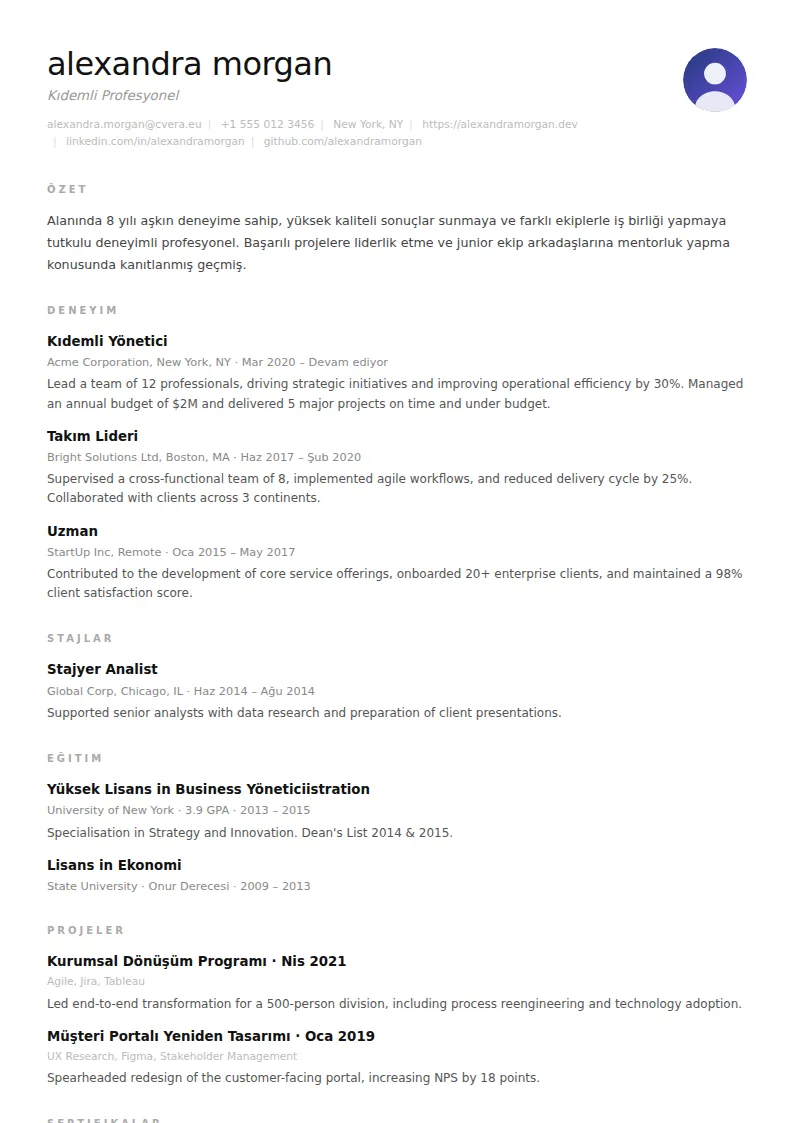 Clean CV Şablonu