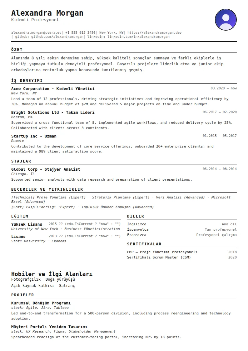Compact CV Şablonu