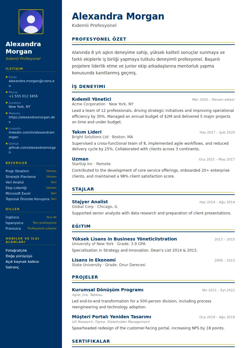 Corporate CV Şablonu