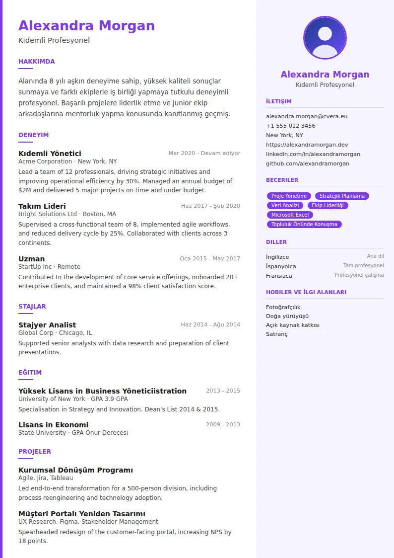 Creative CV Şablonu