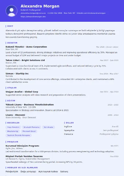 Data Scientist CV Şablonu
