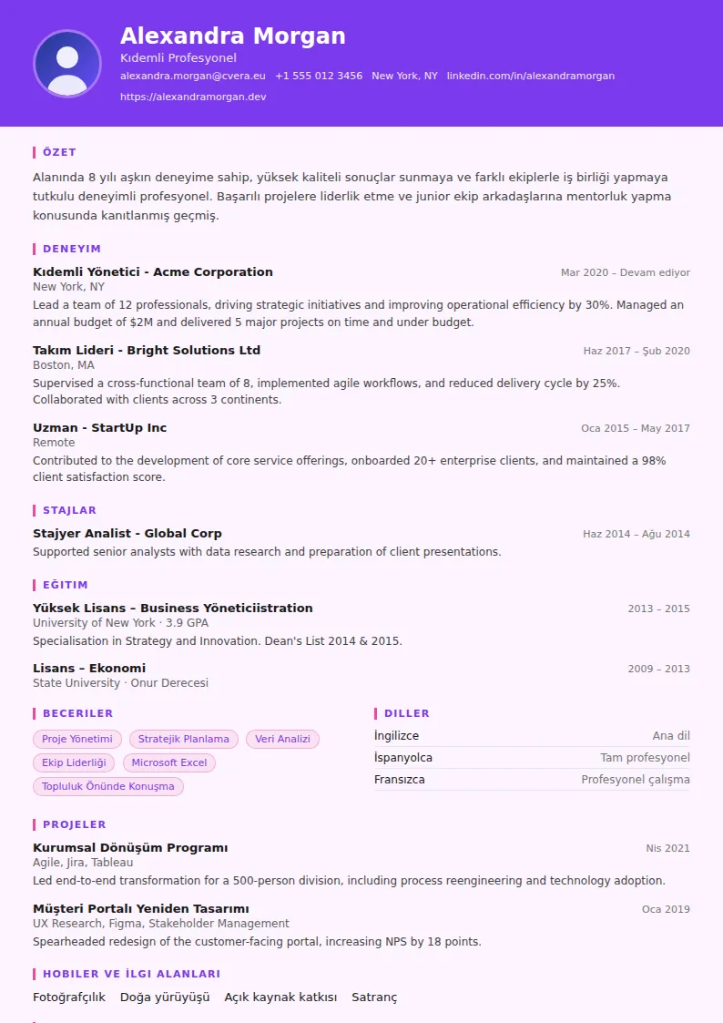 Graphic Designer CV Şablonu