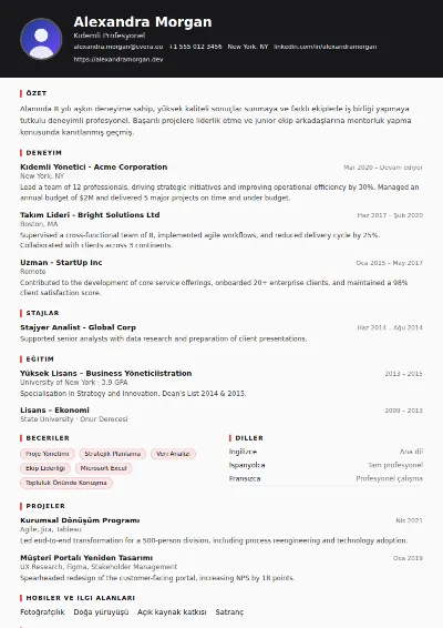 Journalist CV Şablonu