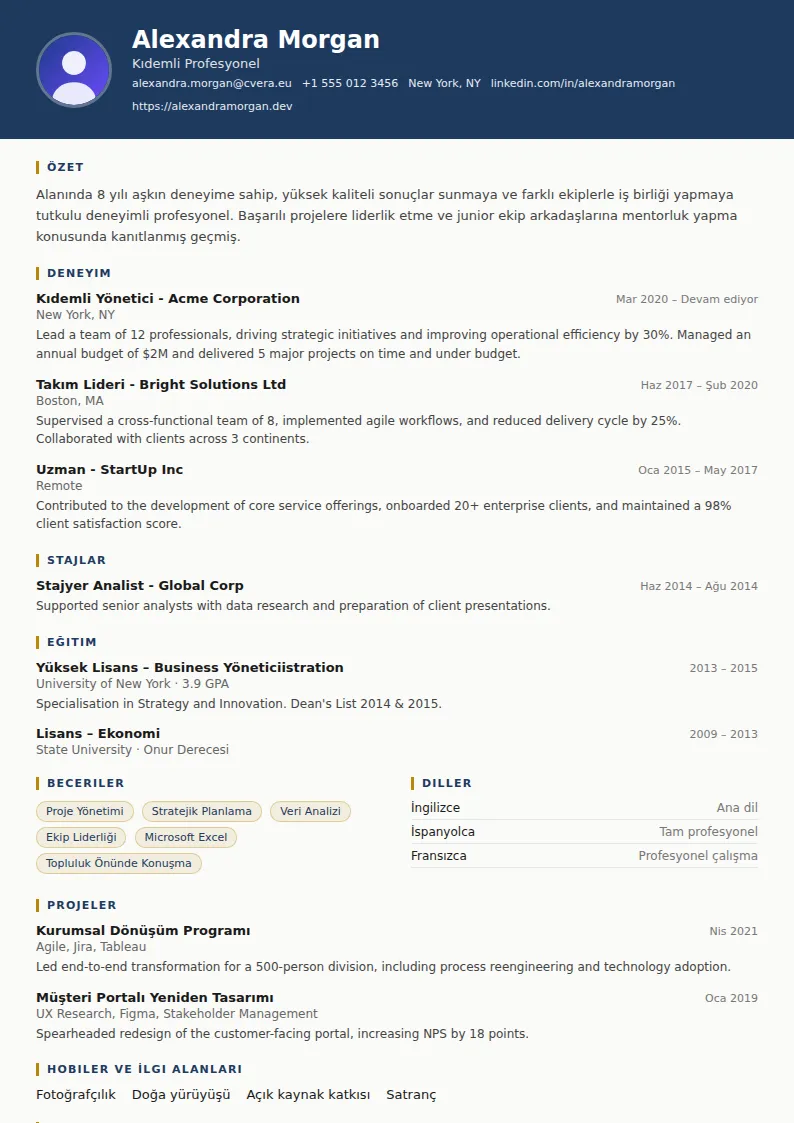 Legal CV Şablonu