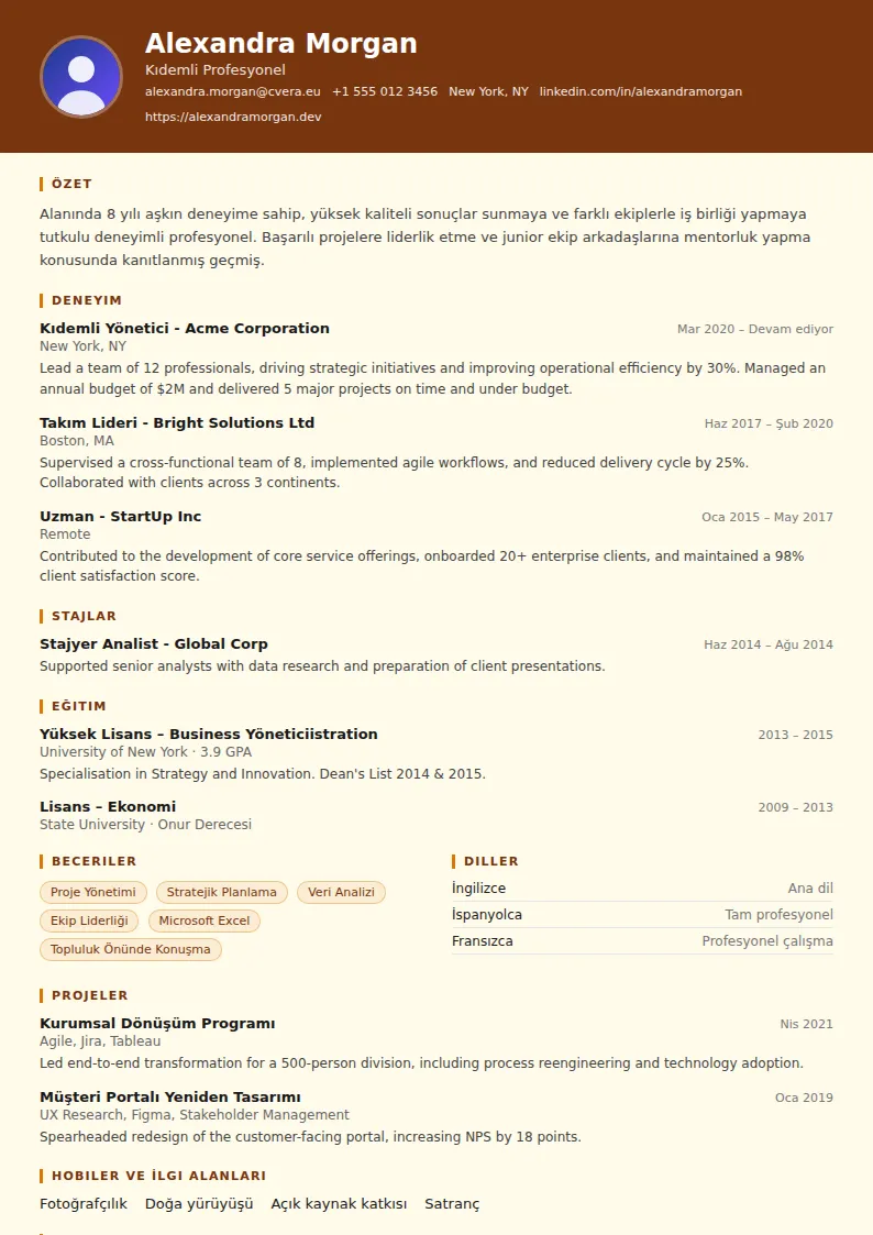 Librarian CV Şablonu