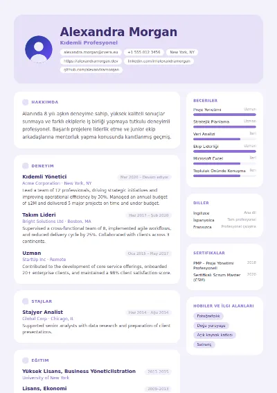 Lilac CV Şablonu