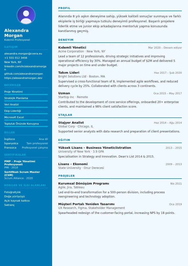 Medical CV Şablonu