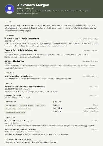 Military CV Şablonu