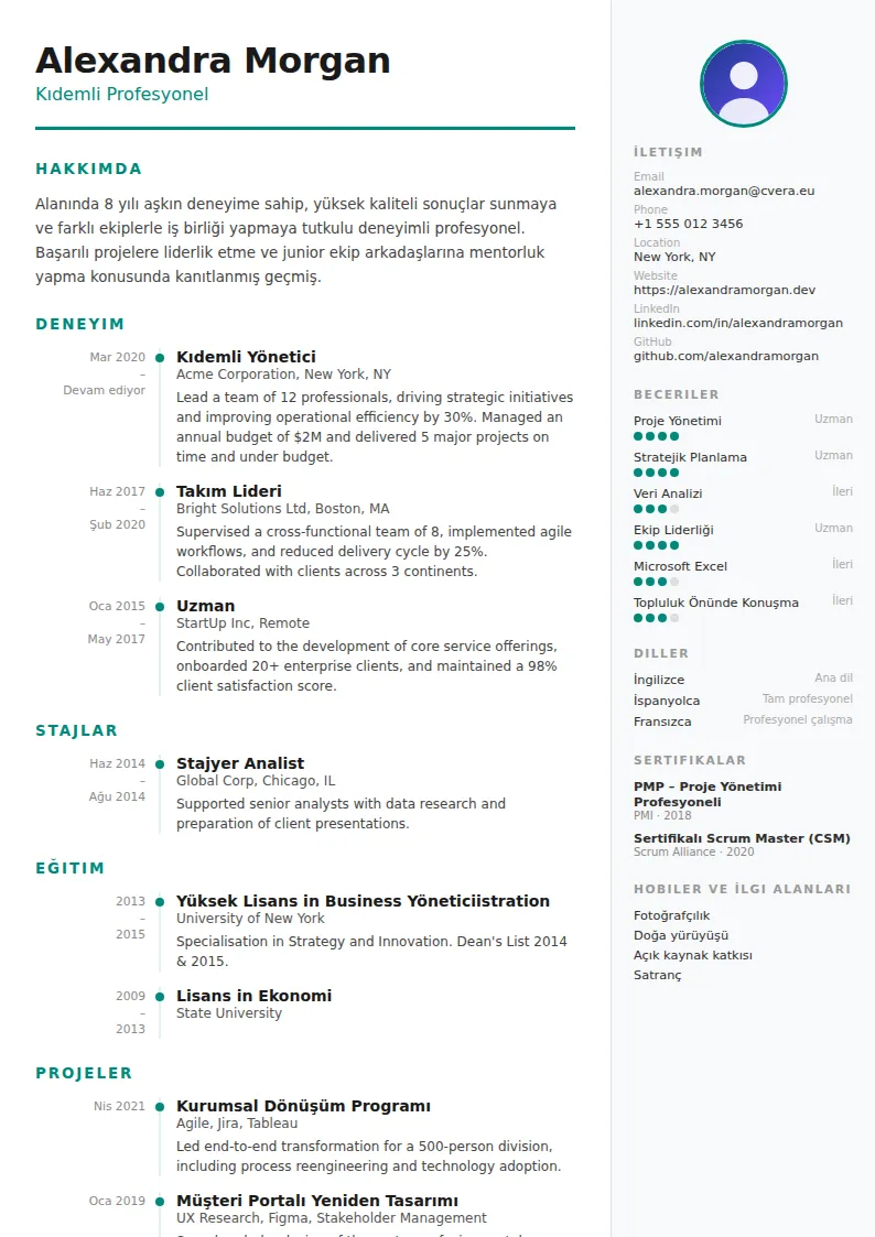 Modern CV Şablonu