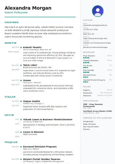 Modern CV Şablonu