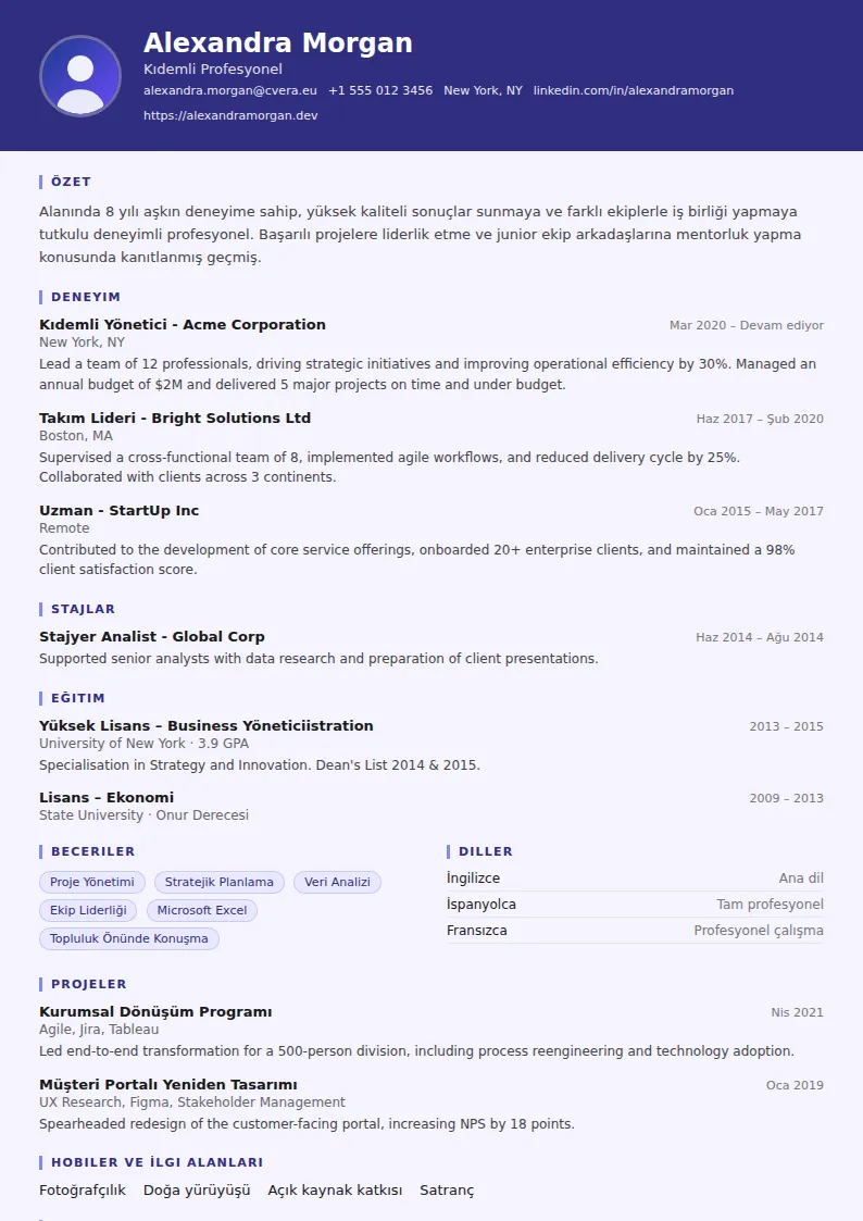 Paralegal CV Şablonu