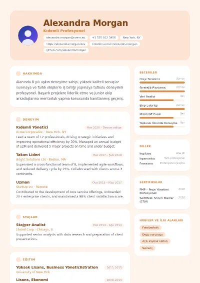 Peach CV Şablonu