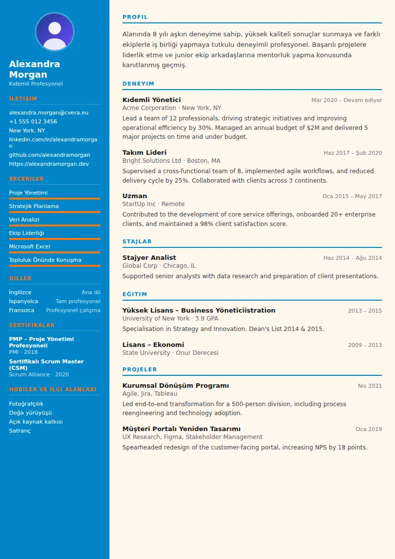 Physiotherapist CV Şablonu