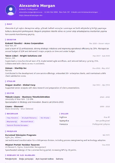 Psychologist CV Şablonu