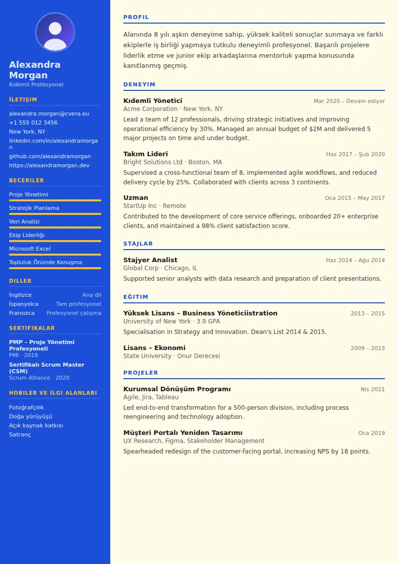 Teacher CV Şablonu