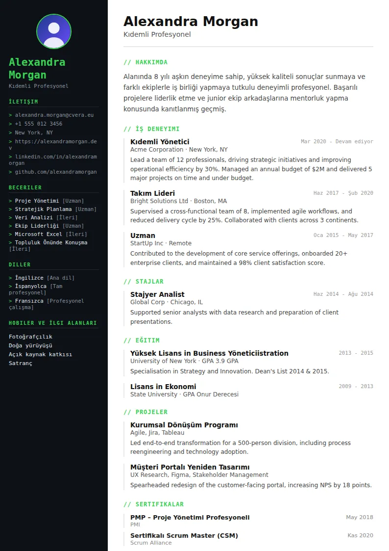 Tech CV Şablonu